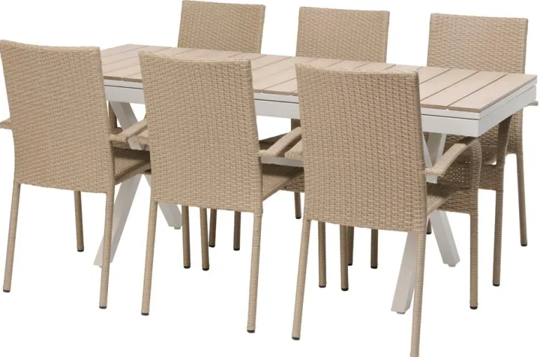 Florens-pöytä, jatkettava + 6 Rimini-tuolia