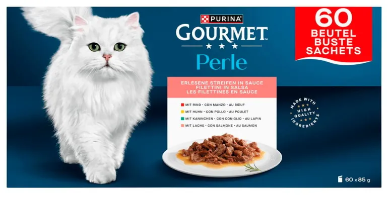 Kissojen märkäruoka Gourmet Perle
