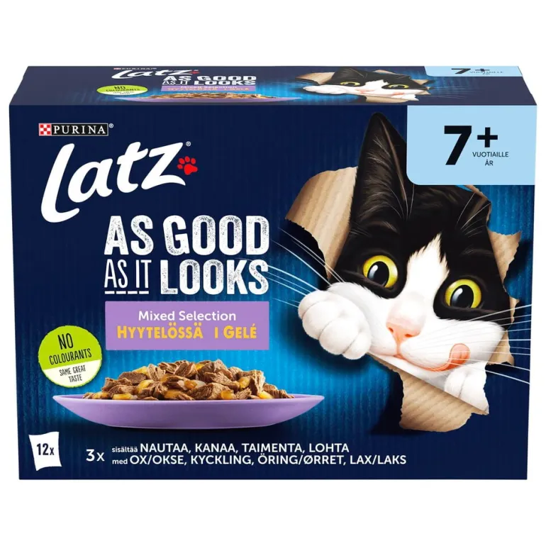 Kissojen märkäruoka Latz