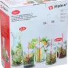 Lasikarahvi ja juomalasit, setti Alpina