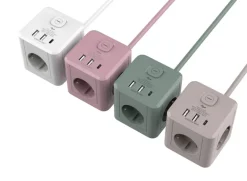 3-osainen jatkojohto 2xUSB-A 1xUSB-C Cube